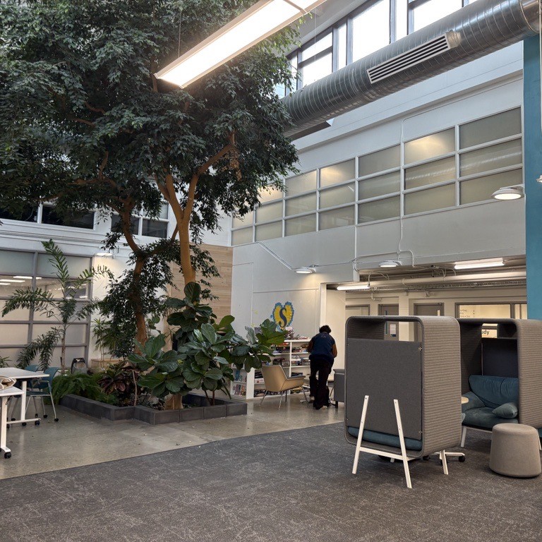 <ul><li>The location which is between stairs and hallway make this space interesting.</li><li> 
This is a space near the learning comment and beside th hallway connecting S wing and A wing.</li>
<li>
It is a permanent and interior space</li><li>
People like space with good lighting but do not want to be outside, and people who like to seat near friends together will like to use this space.</li>
          </ul>