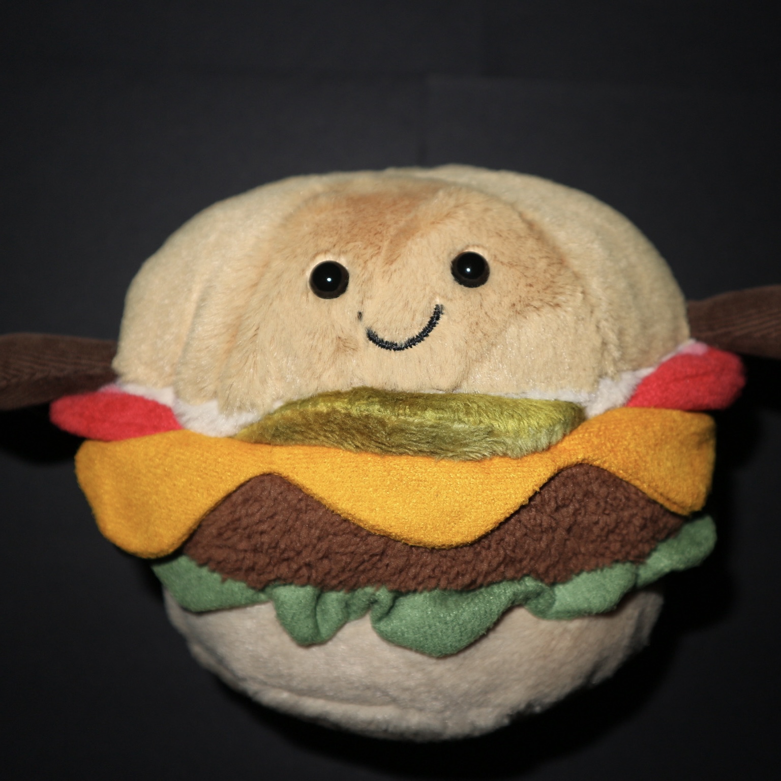 front view of a toy burger