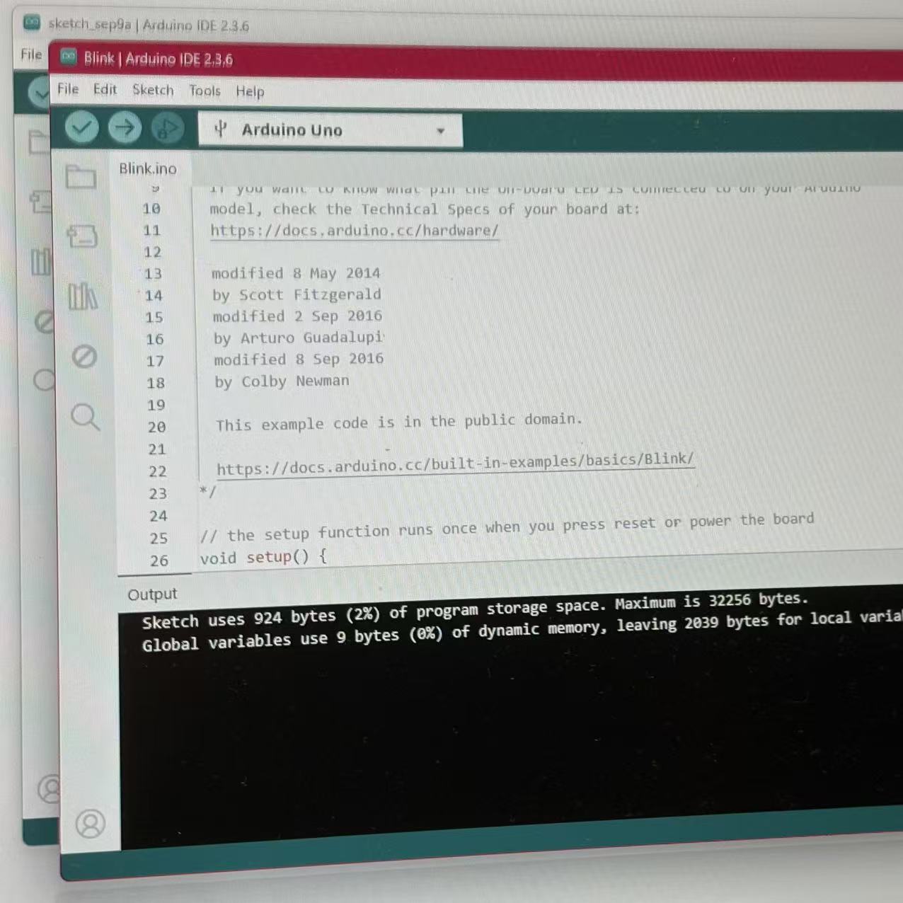 Connected the Arduino with the board with right name.
